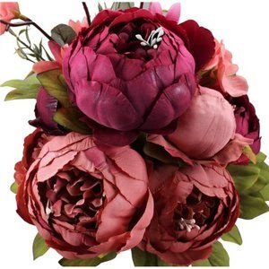 Fake Flowers Vintage Artificial Peony Silk Flowers Wedding Home Decoration